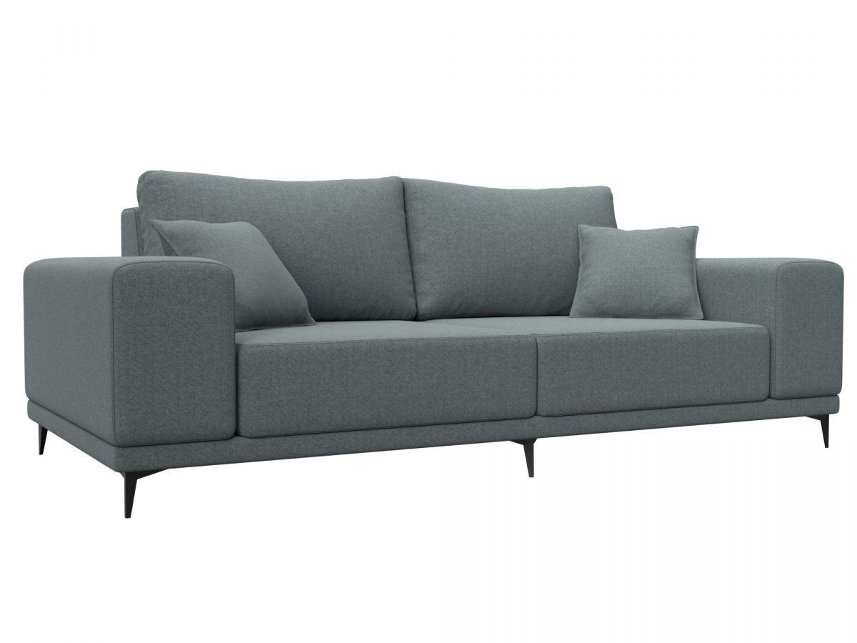 122673 Диван прямой Льюес | рогожка | амур серый