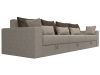 114773 Диван прямой Майами Long | рогожка | бежевый, коричневый, бежевый - 3