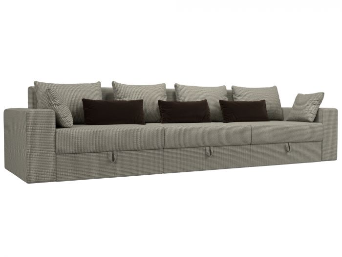 114782 Диван прямой Майами Long | рогожка, микровельвет | корфу 02, корфу 02, коричневый
