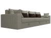 114782 Диван прямой Майами Long | рогожка, микровельвет | корфу 02, корфу 02, коричневый - 3