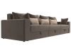 114765 Диван прямой Майами Long | велюр | коричневый, коричневый, бежевый - 3