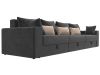 114767 Диван прямой Майами Long | велюр | серый, серый, бежевый - 3
