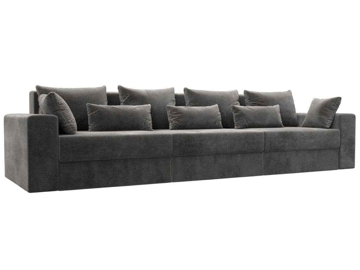 126757 Диван прямой Майами Long | велюр | tower 10 серый