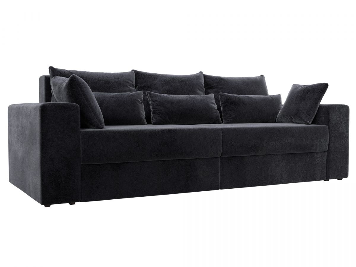 127266 Диван прямой Майами | велюр | tower 11 черный