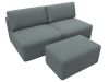 129676 Диван прямой модульный с пуфом Лига-060 НПБ | рогожка | амур 07 серый - 6