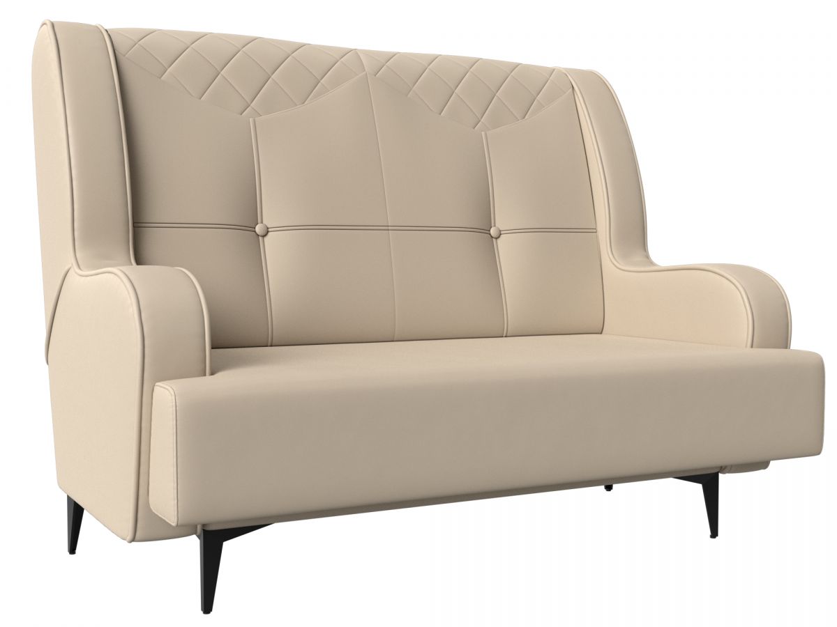 113183 Диван прямой Неаполь 2-х местный | экокожа | бежевый