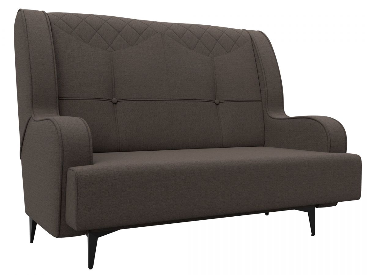 122708 Диван прямой Неаполь 2-х местный | рогожка | амур коричневый