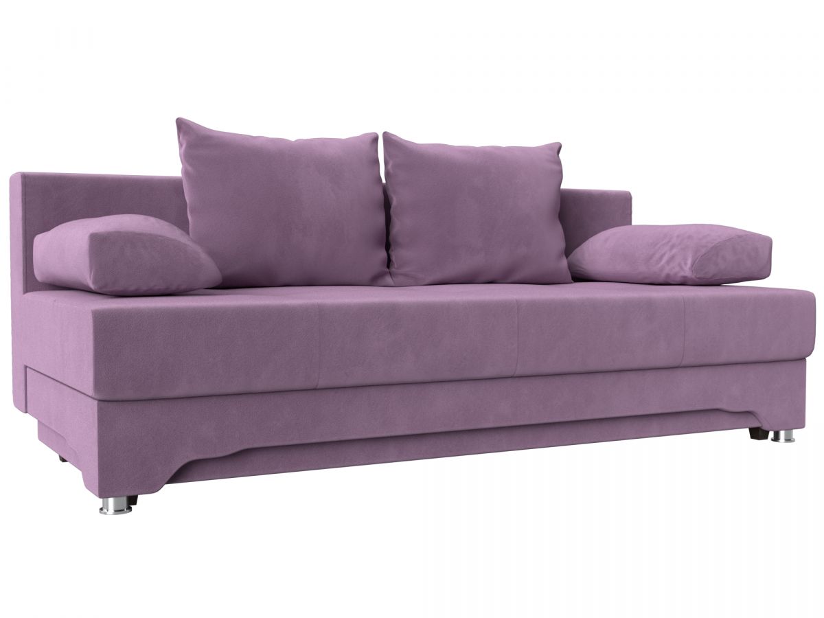 112151 Диван прямой Ник-2 | микровельвет | сиреневый