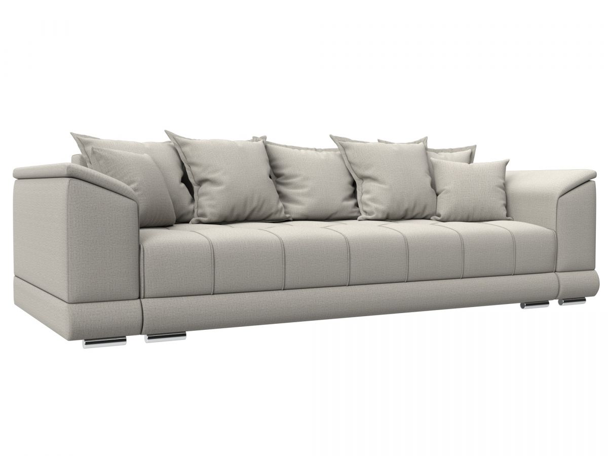 129444 Диван прямой НордСтар НПБ | рогожка | амур 02 бежевый