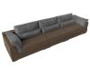 118169 Диван прямой Пекин Long | рогожка | коричневый, серый - 5