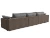 118169 Диван прямой Пекин Long | рогожка | коричневый, серый - 6