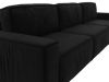 121057 Диван прямой Прага Классик лонг | микровельвет | черный - 4