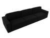 121057 Диван прямой Прага Классик лонг | микровельвет | черный - 5