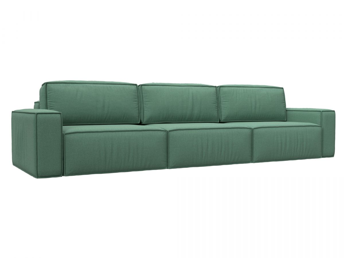 124341 Диван прямой Прага Классик лонг | рогожка | амур зеленый