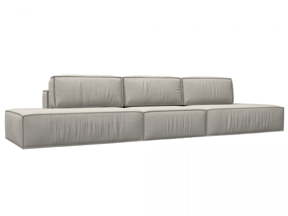 125023 Диван прямой Прага лофт лонг | рогожка | амур бежевый