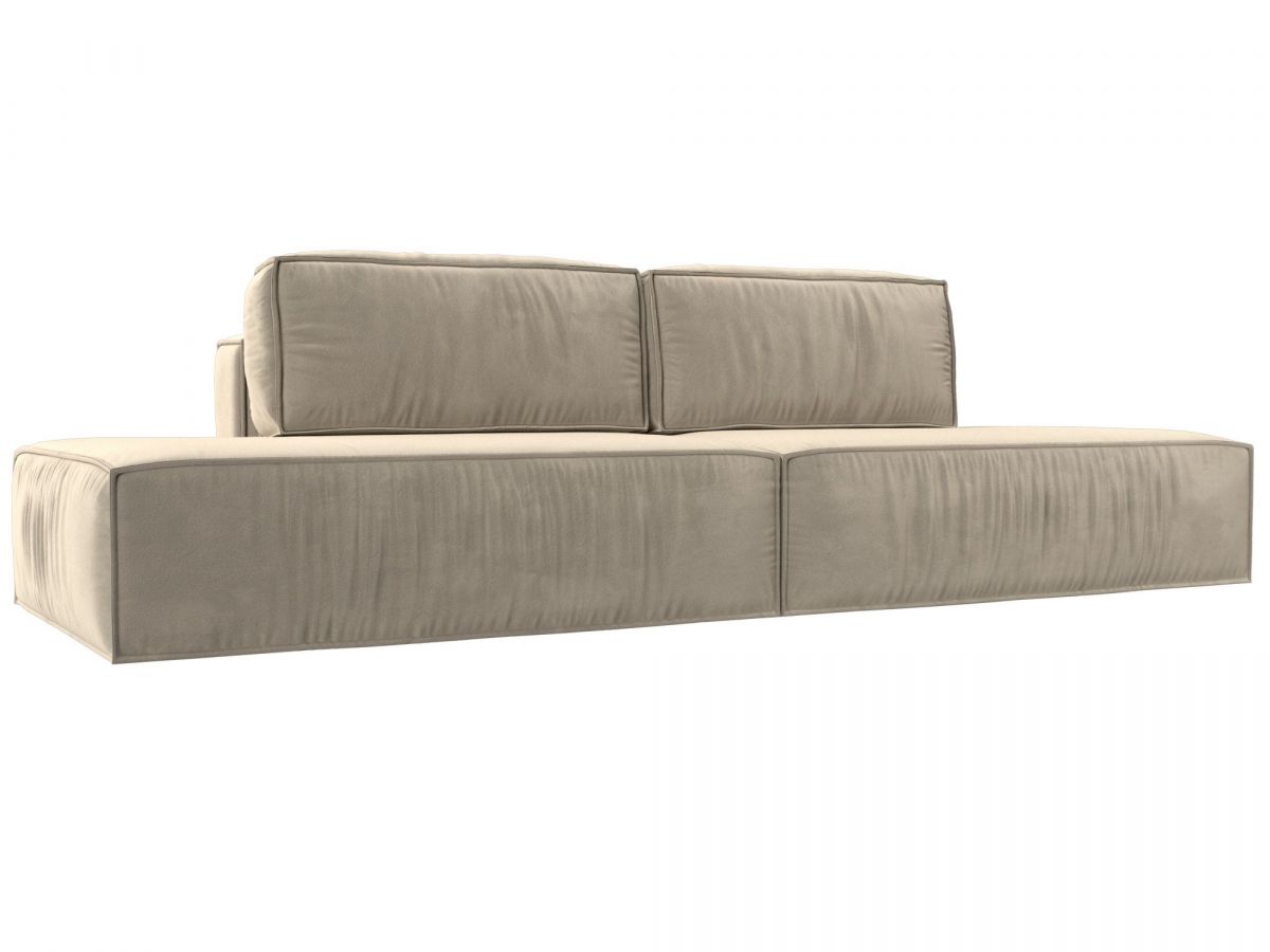 116819 Диван прямой Прага лофт | микровельвет | бежевый