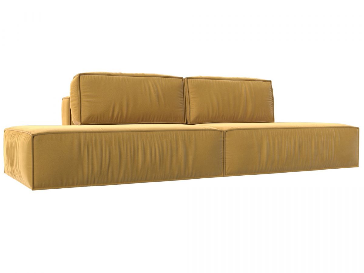 116821 Диван прямой Прага лофт | микровельвет | желтый