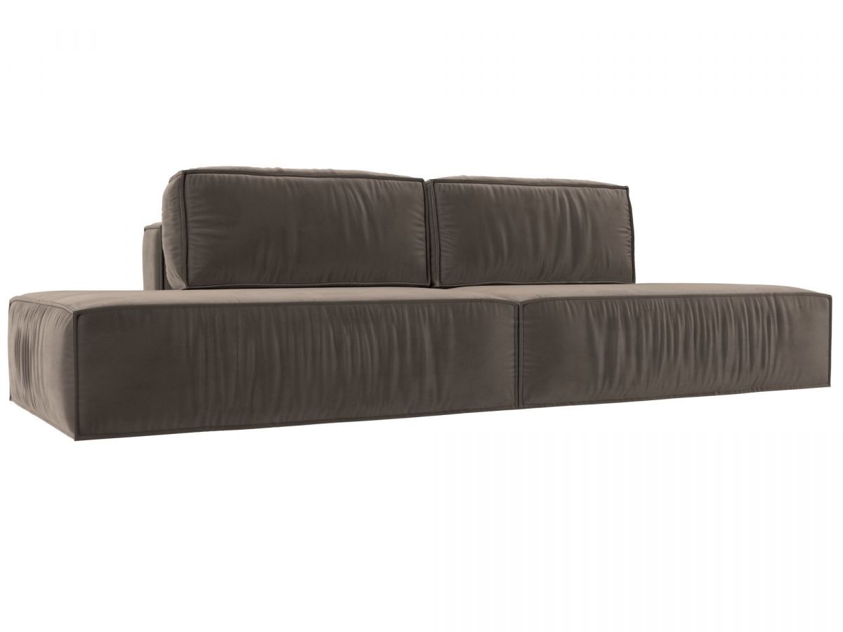 116815 Диван прямой Прага лофт | велюр | коричневый