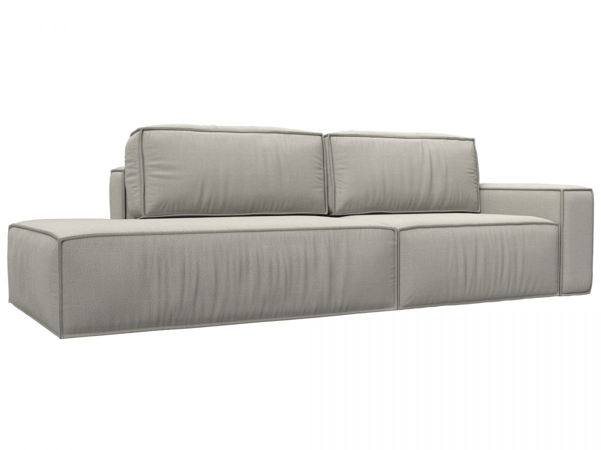 125053 Диван прямой Прага Модерн подлокотник справа | рогожка | амур бежевый