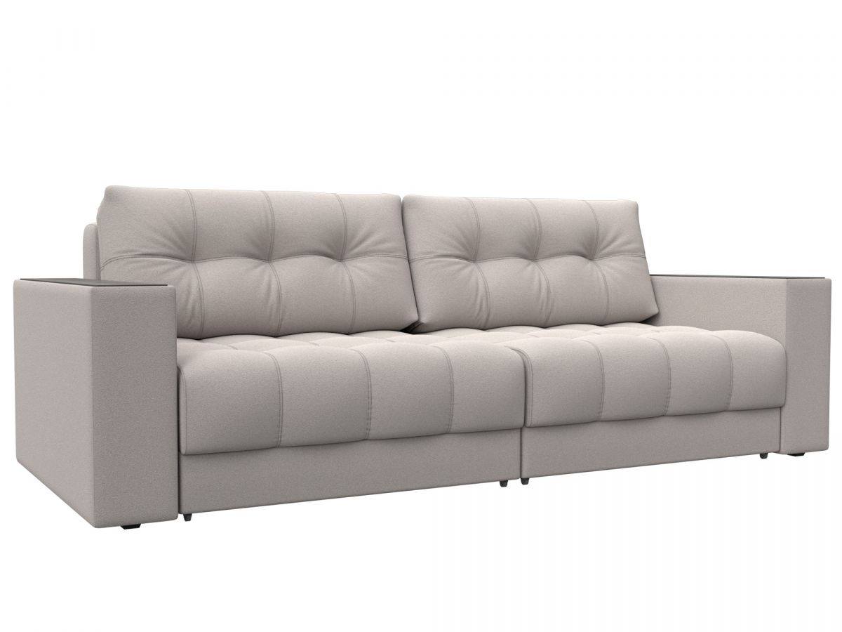 128412 Диван прямой с декором Лига-049 НПБ | замша | joly 05 бежевый