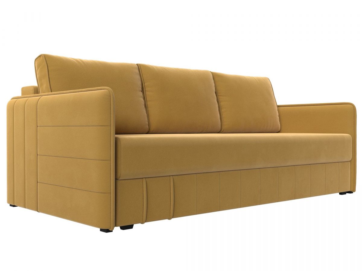 119792 Диван прямой Слим НПБ | микровельвет | желтый