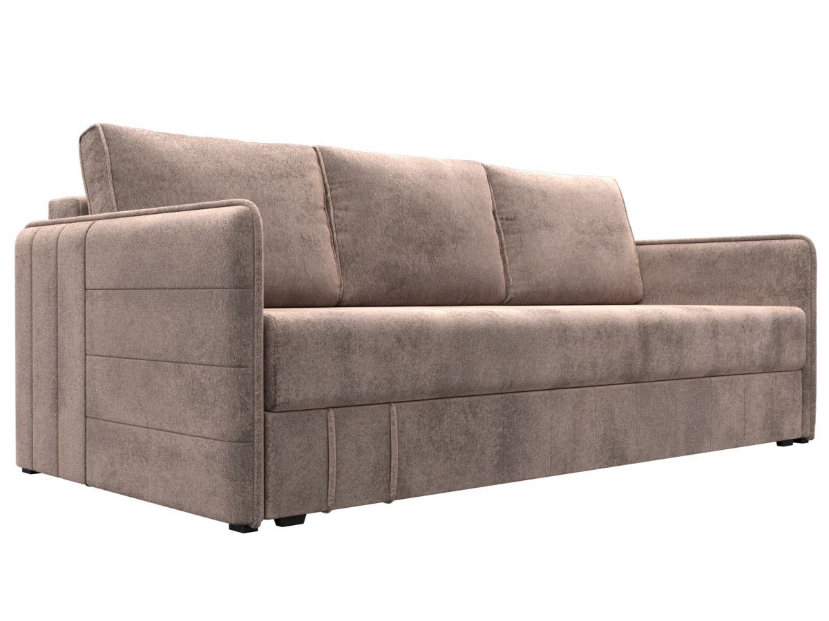 127116 Диван прямой Слим НПБ | велюр | tower 05 бежевый