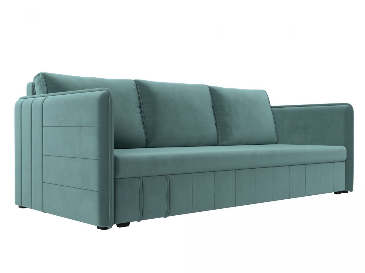 119802 Диван прямой Слим | велюр | бирюзовый