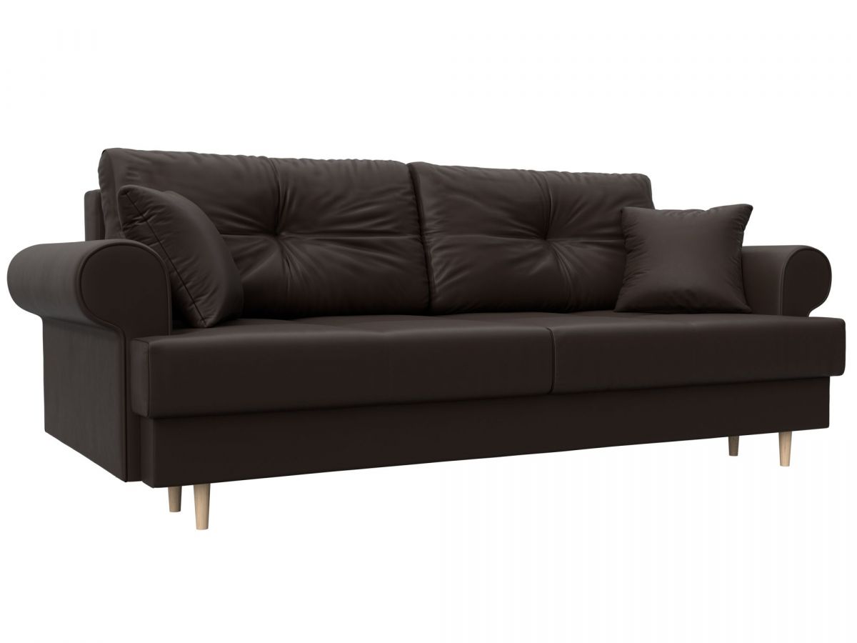 121767 Диван прямой Сплин | экокожа | коричневый