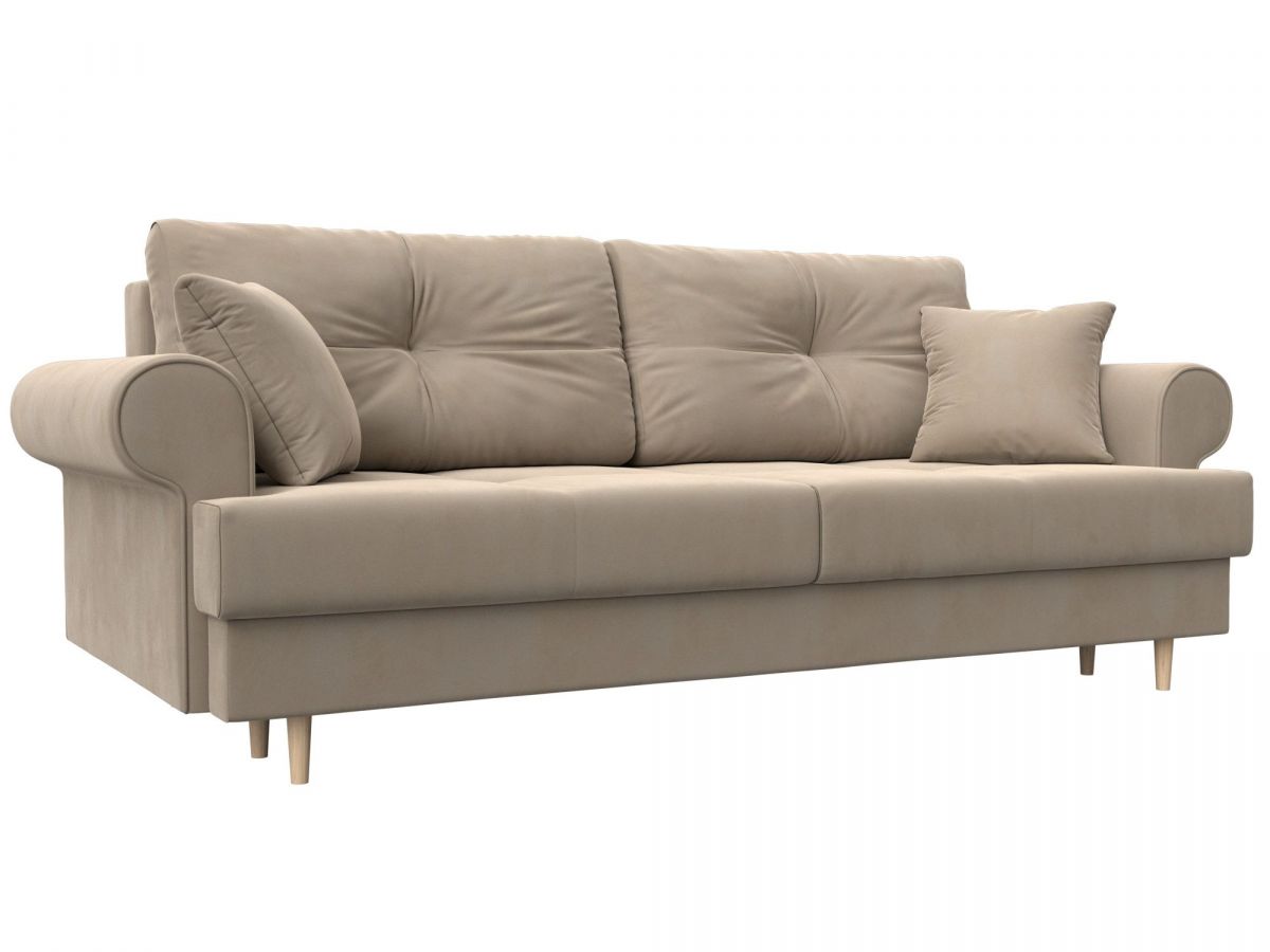 121769 Диван прямой Сплин | велюр | бежевый