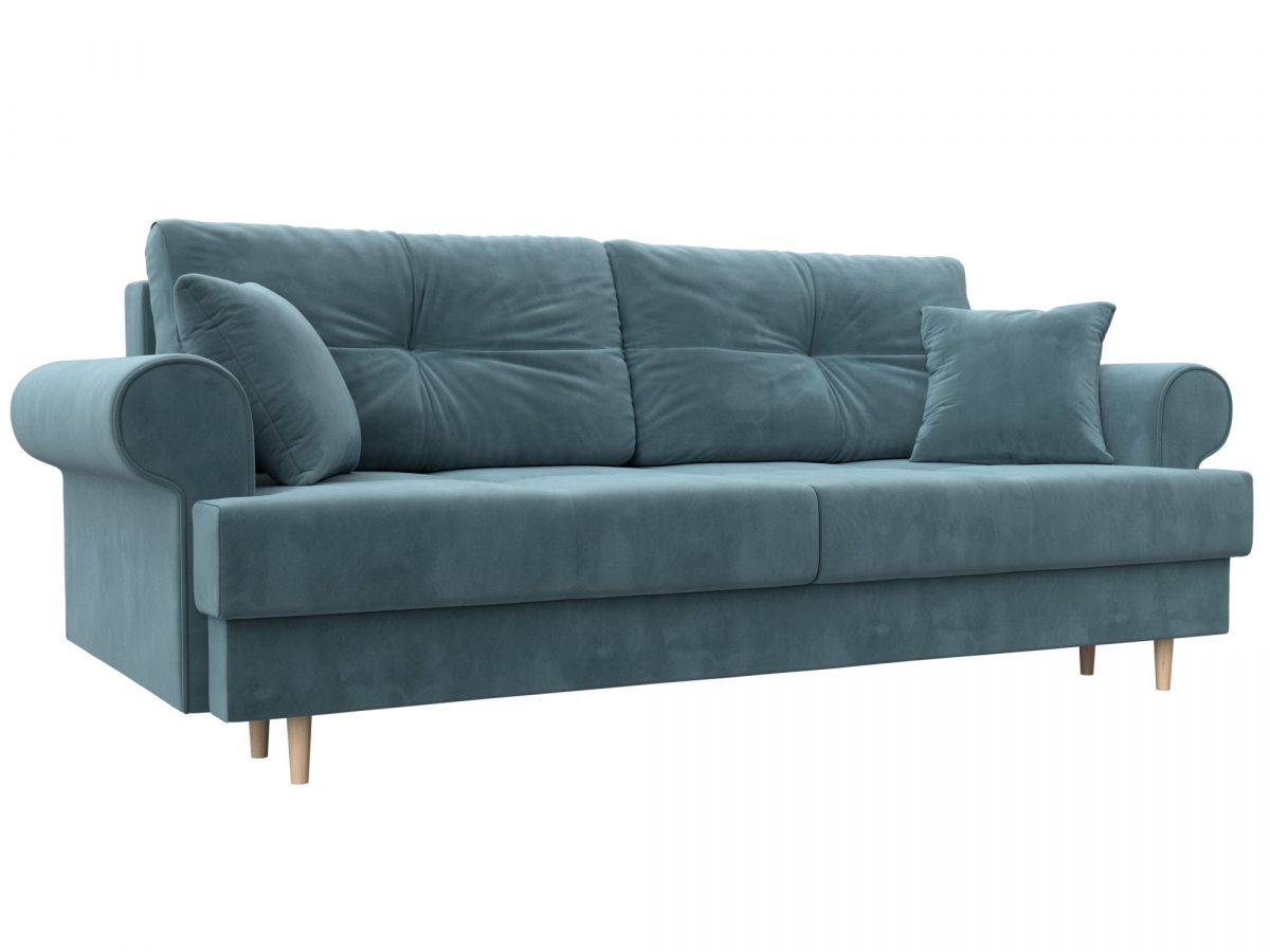 121757 Диван прямой Сплин | велюр | бирюзовый