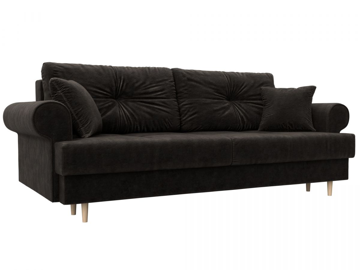 127128 Диван прямой Сплин | велюр | brut 17 коричневый