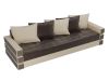 27960 Диван прямой Венеция | экокожа | коричневый, бежевый - 4