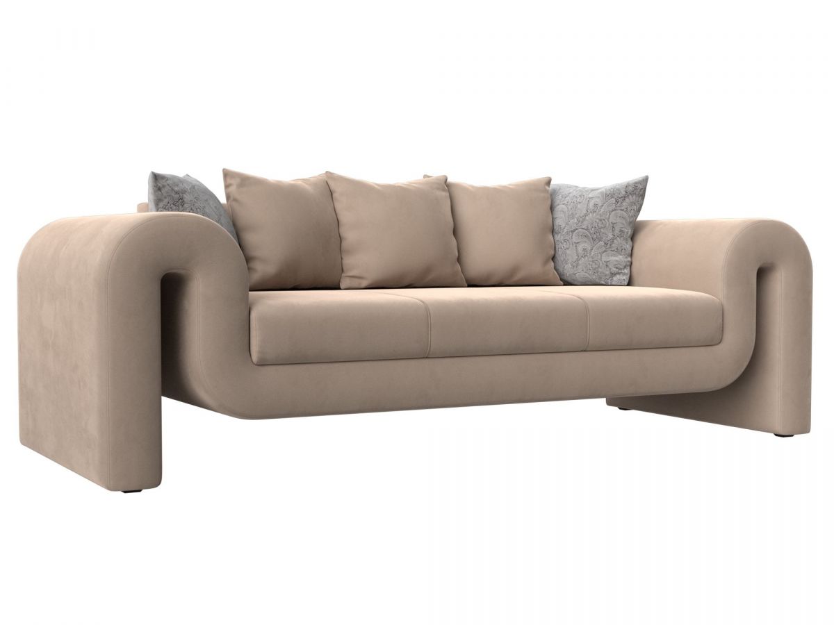 115632 Диван прямой Волна | велюр | бежевый