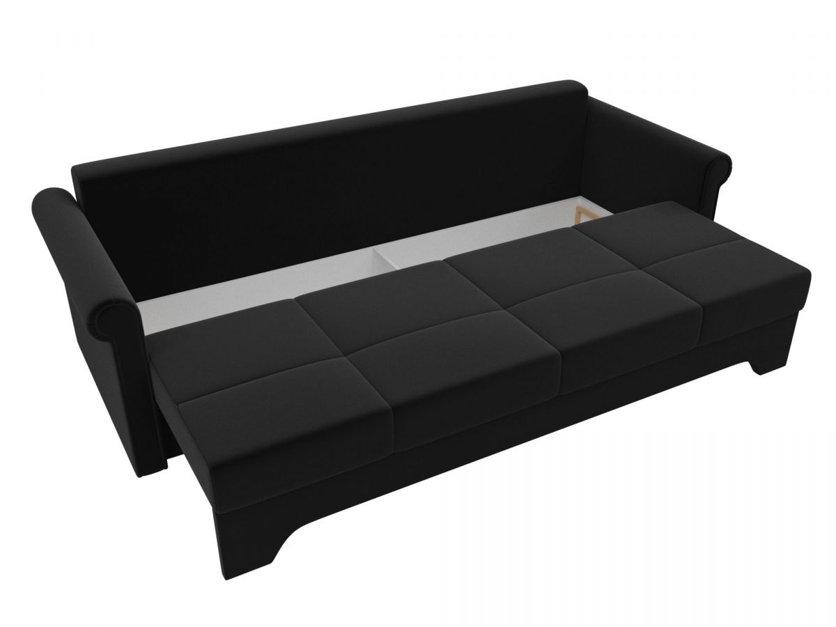 28322 Диван прямой Европа | микровельвет | черный