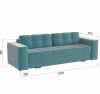 Диван раскладной Нави, бирюза-мдф клен кремовый - 2