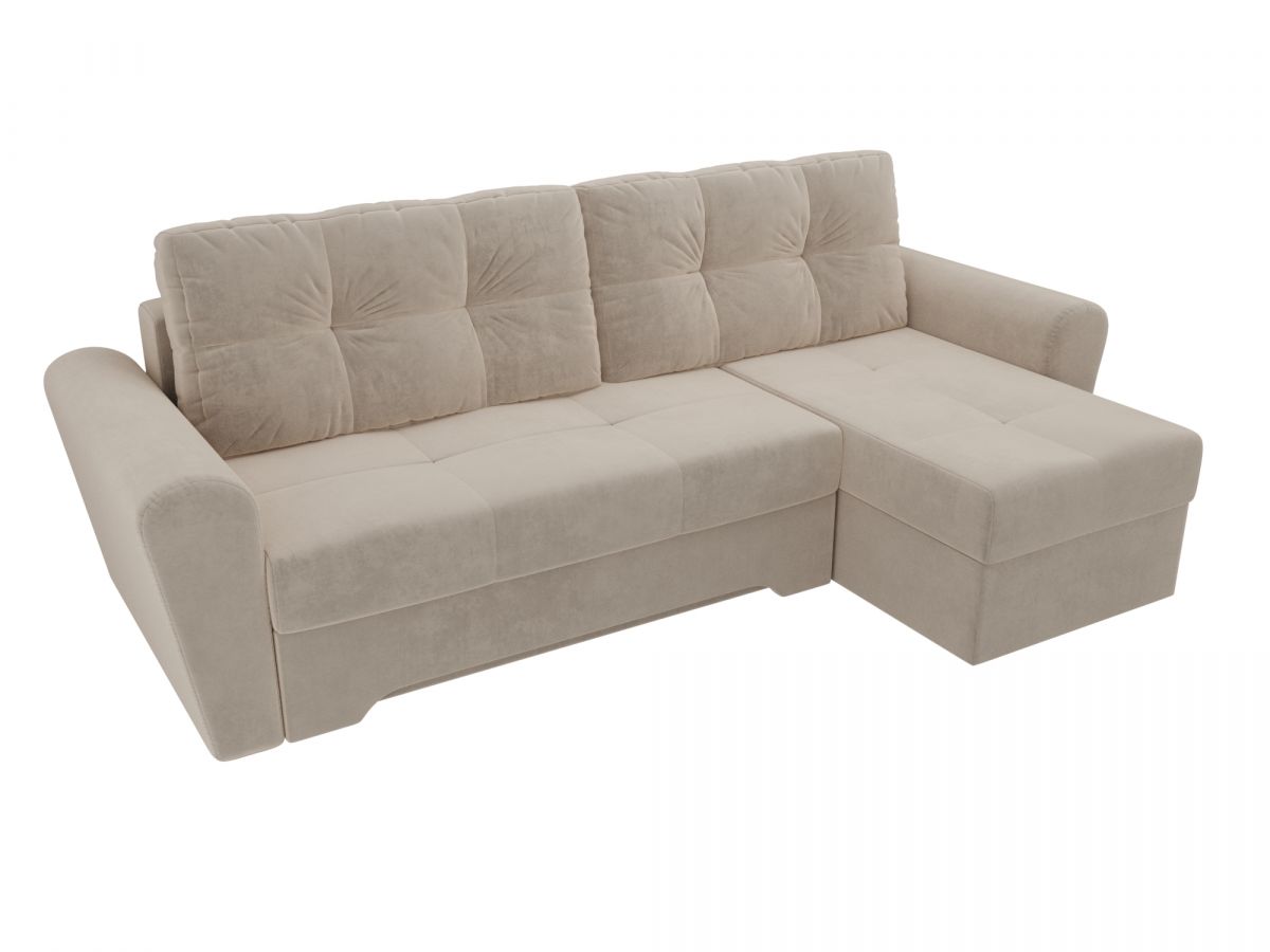 105063 Диван угловой Амстердам правый угол | велюр | бежевый