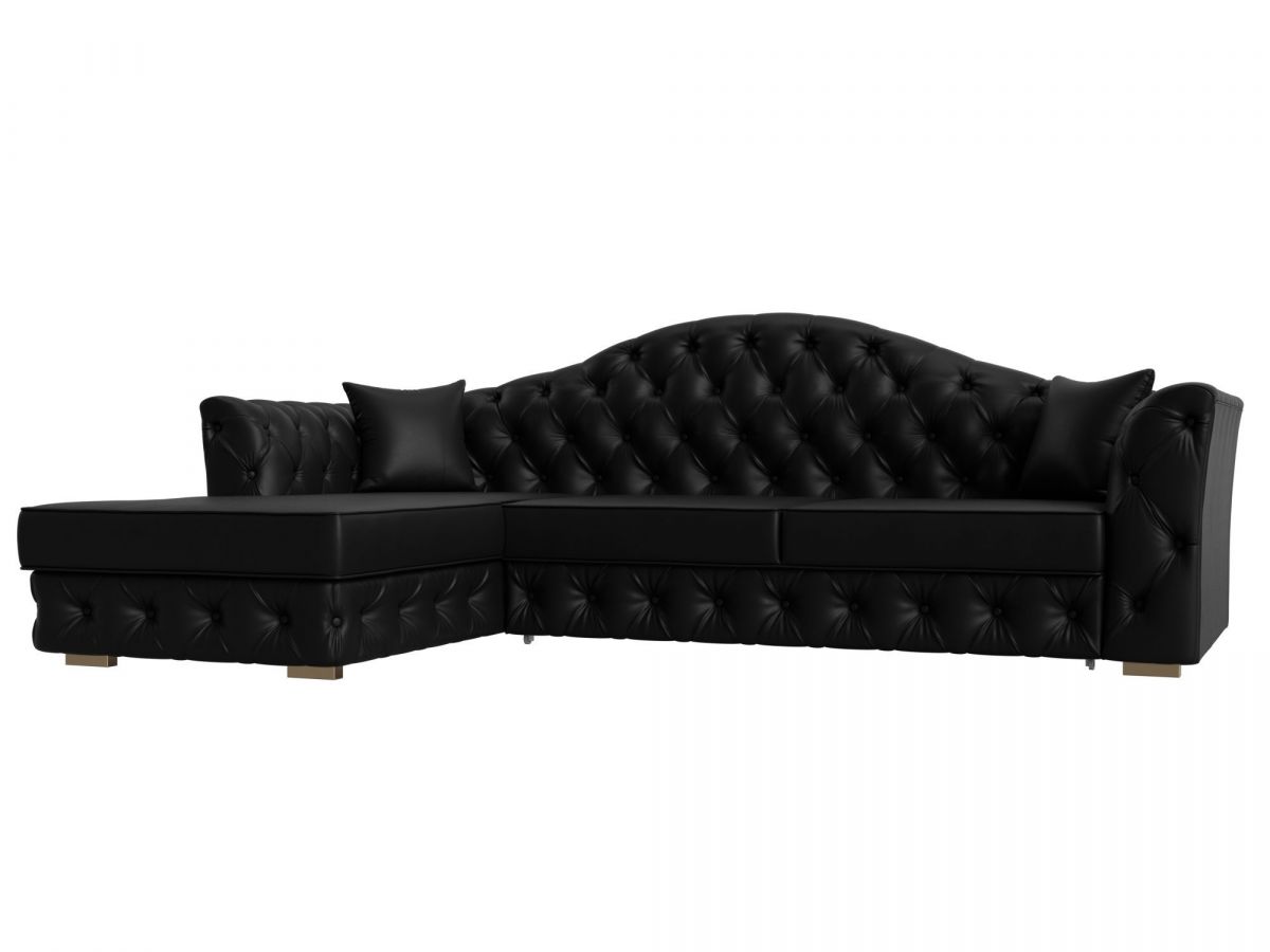 121634L Диван угловой Артис левый угол | экокожа | черный