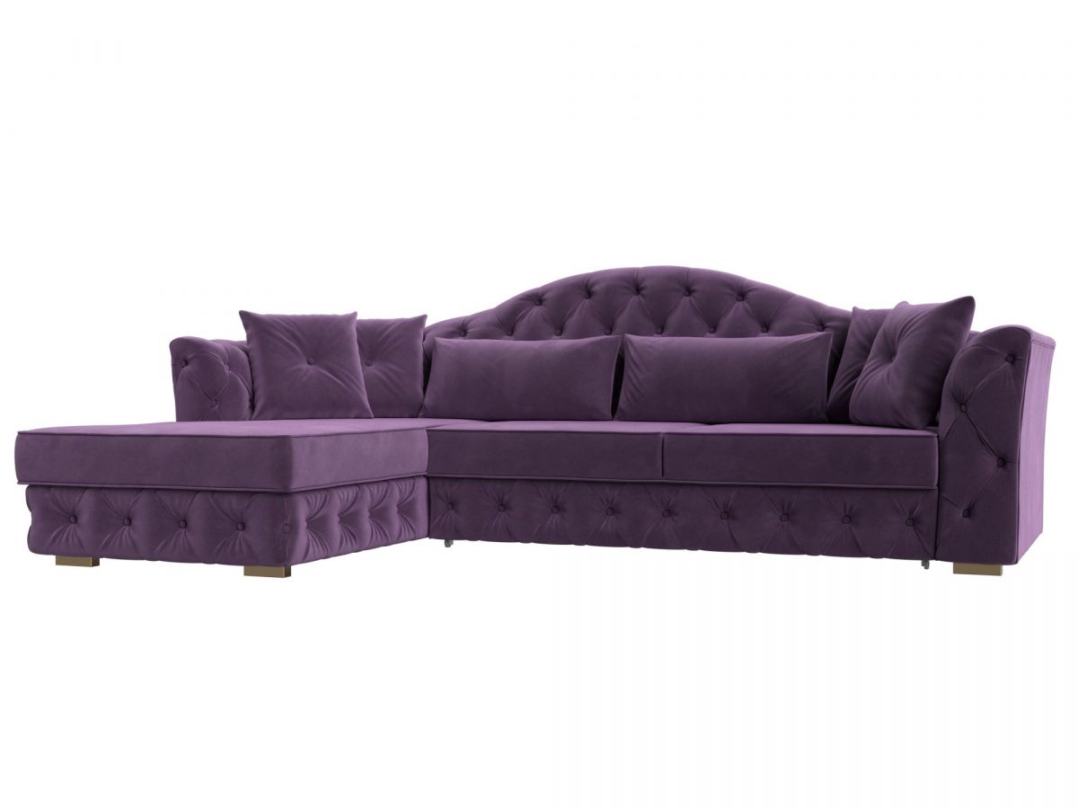 121598L Диван угловой Артис левый угол | микровельвет | сиреневый