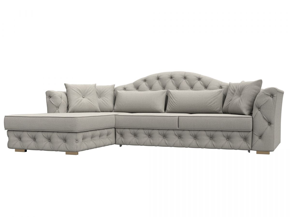 122769L Диван угловой Артис левый угол | рогожка | амур бежевый