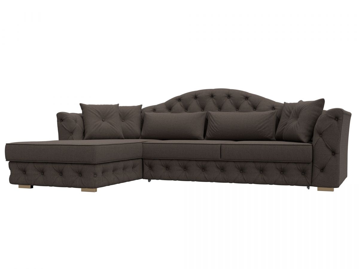 122770L Диван угловой Артис левый угол | рогожка | амур коричневый