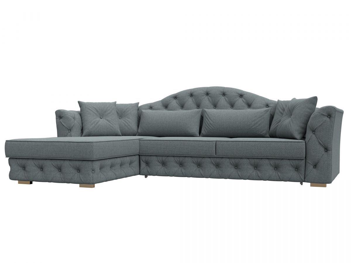 122771L Диван угловой Артис левый угол | рогожка | амур серый