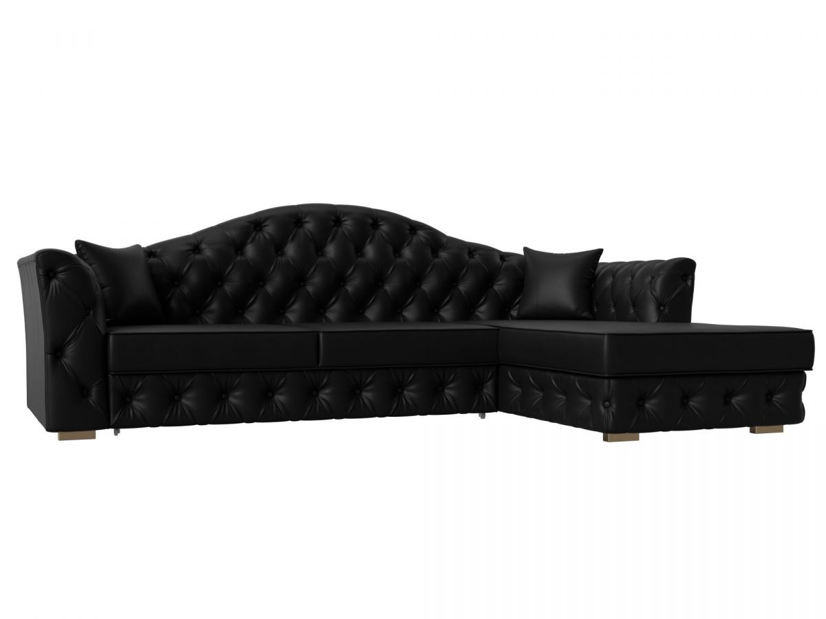 121634 Диван угловой Артис правый угол | экокожа | черный