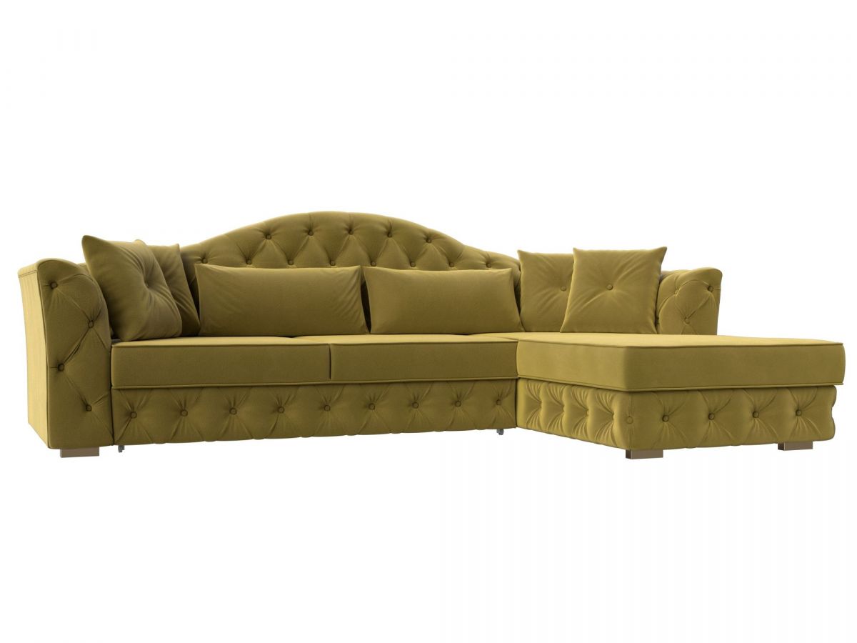 121595 Диван угловой Артис правый угол | микровельвет | желтый