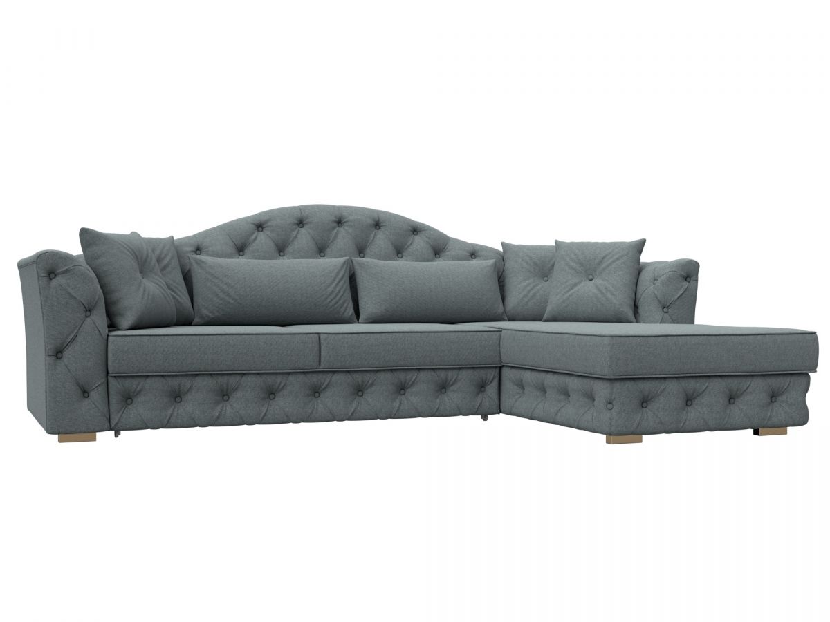 122771 Диван угловой Артис правый угол | рогожка | амур серый