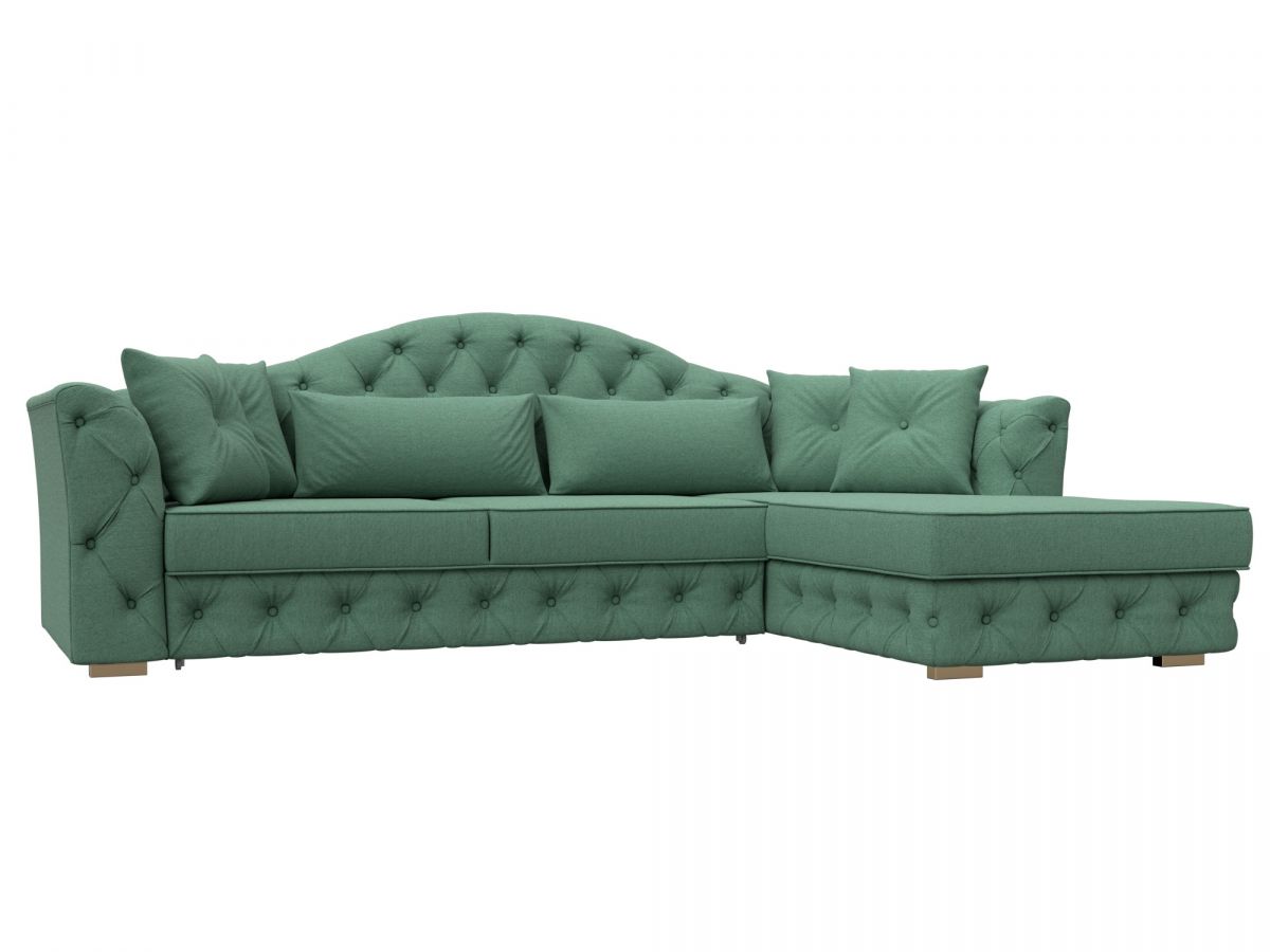 123401 Диван угловой Артис правый угол | рогожка | амур зеленый