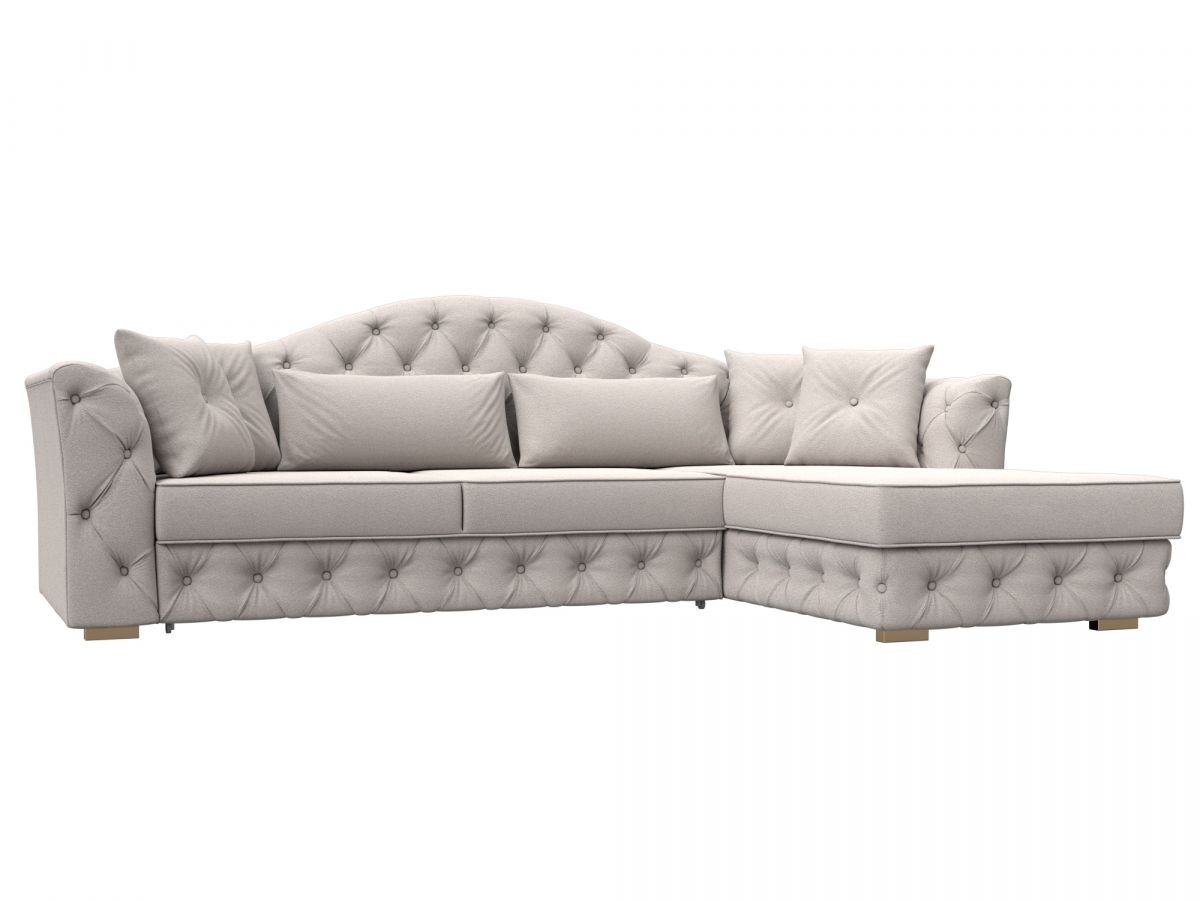 128042 Диван угловой Артис правый угол | замша | joly 05 бежевый