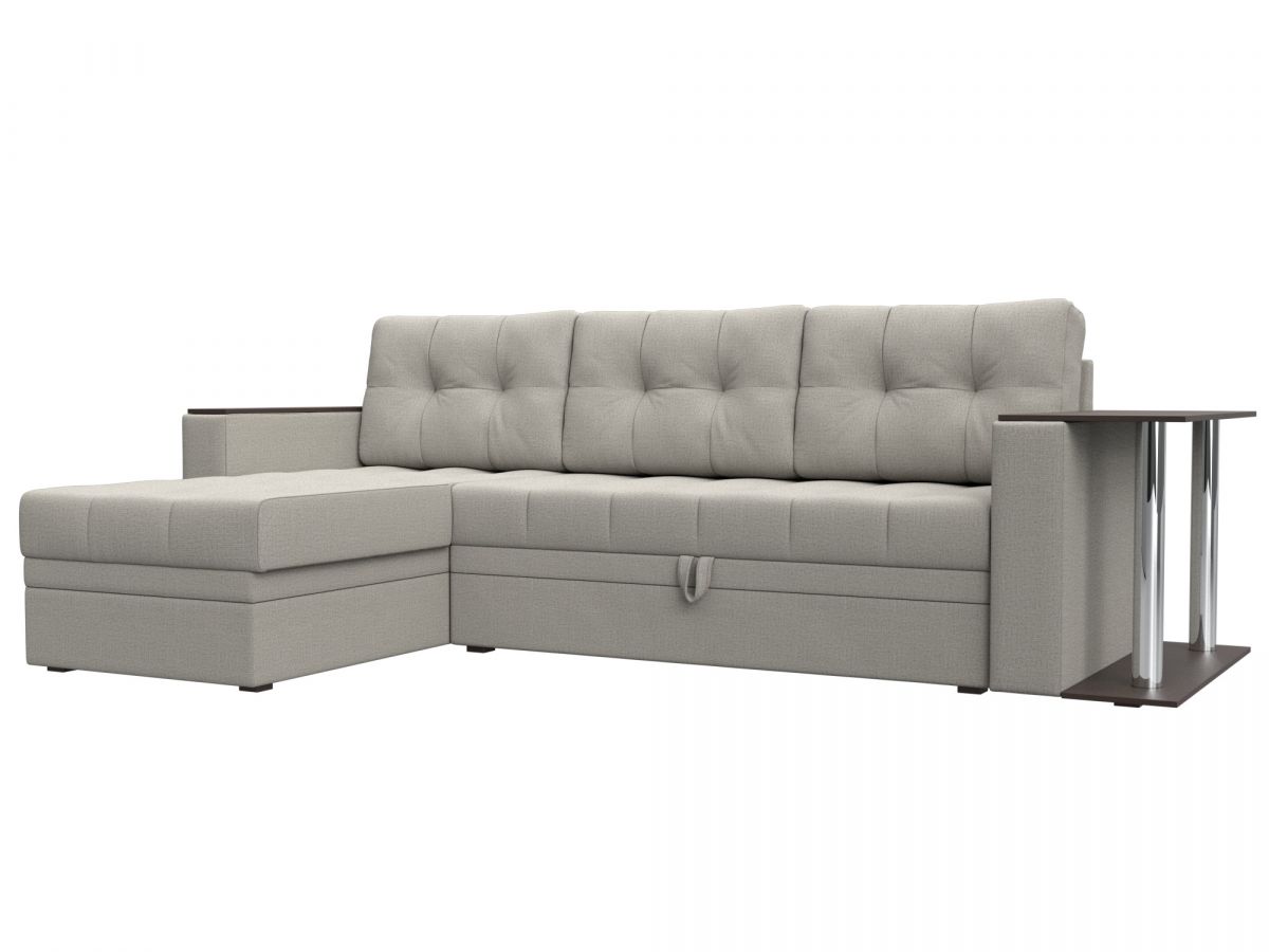 125960L Диван угловой Атланта М левый угол | рогожка | амур бежевый