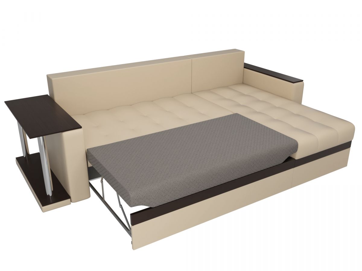 28459 Диван угловой Атланта М правый угол | экокожа | бежевый, коричневый