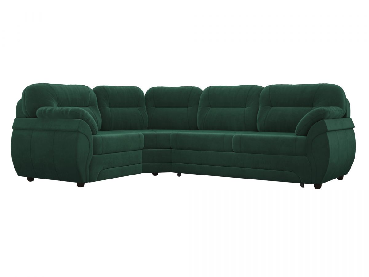 105740L Диван угловой Бруклин левый угол | велюр | зеленый