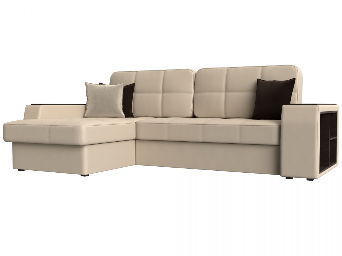 29394L Диван угловой Брюссель левый угол | экокожа | бежевый, коричневый